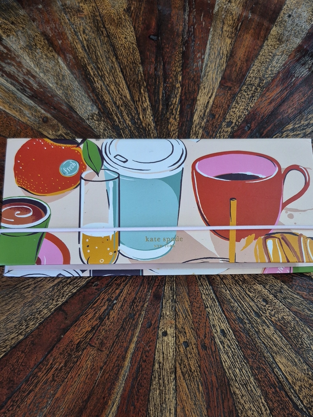 kate spade Colorful Beverage Print Rise & Shine Sticky Note Folio. Never Used